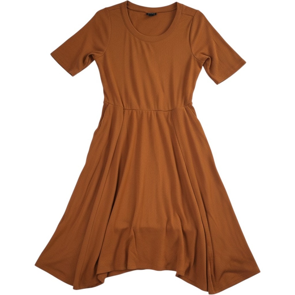 Torrid Ribbed Knit Pocket Dress Rust Orange Brown Size 0 L XL 12